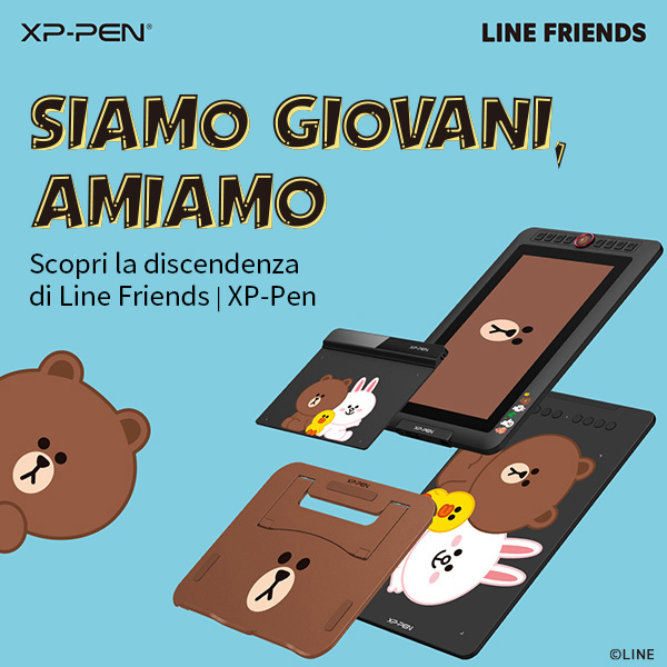 XP-PEN e LINE FRIENDS insieme per creare prodotti pensati per i più giovani.